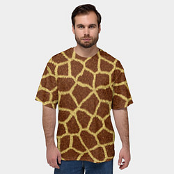 Футболка оверсайз мужская Текстура жирафа, цвет: 3D-принт — фото 2