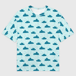 Мужская футболка оверсайз Облака и дождь