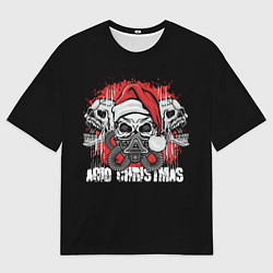 Футболка оверсайз мужская Кислотное Рождество, цвет: 3D-принт