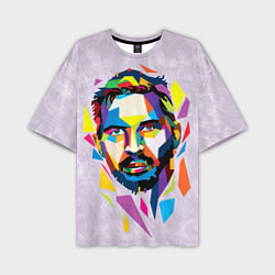 Мужская футболка оверсайз Портрет Тома Харди в геометрическом стиле