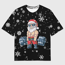 Мужская футболка оверсайз Силач Санта