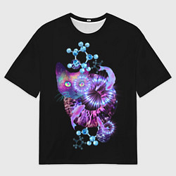 Футболка оверсайз мужская ДНК космического кота, цвет: 3D-принт