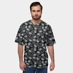 Футболка оверсайз мужская Черепа со звёздами, цвет: 3D-принт — фото 2