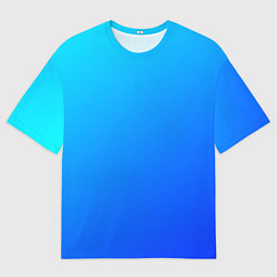 Мужская футболка оверсайз Голубо-бирюзовый градиент