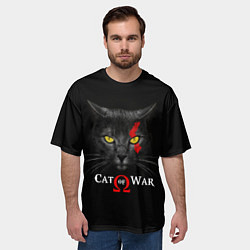 Футболка оверсайз мужская Cat of war collab, цвет: 3D-принт — фото 2