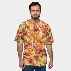 Футболка оверсайз мужская Вкусная пицца, цвет: 3D-принт — фото 2