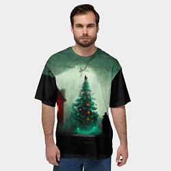 Футболка оверсайз мужская Тёмное рождество, цвет: 3D-принт — фото 2