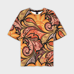 Мужская футболка оверсайз Multicolored branching floral patterns