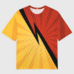 Футболка оверсайз мужская Желтая красная молния, цвет: 3D-принт