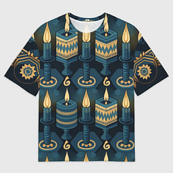 Футболка оверсайз мужская Ханука праздник огней, цвет: 3D-принт