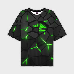 Мужская футболка оверсайз Razer green neon