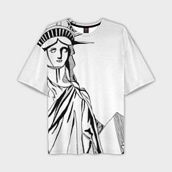Мужская футболка оверсайз Статуя Свободы в графике