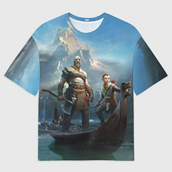 Футболка оверсайз мужская Кратос c Атреем, цвет: 3D-принт