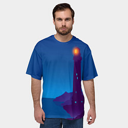 Футболка оверсайз мужская Маяк в ночи, цвет: 3D-принт — фото 2