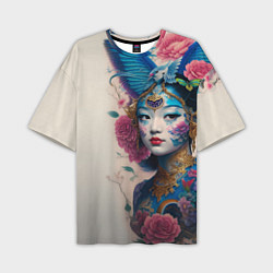 Футболка оверсайз мужская Japan girl - tattoo - art, цвет: 3D-принт