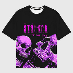 Футболка оверсайз мужская Stalker skull, цвет: 3D-принт