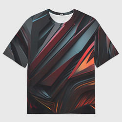 Футболка оверсайз мужская Объемные темные элементы, цвет: 3D-принт