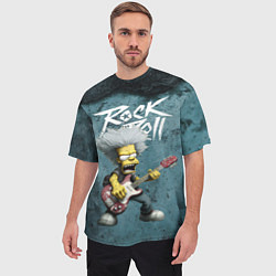 Футболка оверсайз мужская Rock n roll style Simpsons, цвет: 3D-принт — фото 2