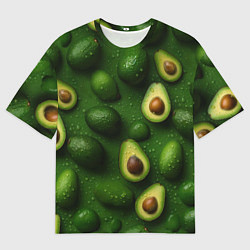 Мужская футболка оверсайз Сочная текстура из авокадо