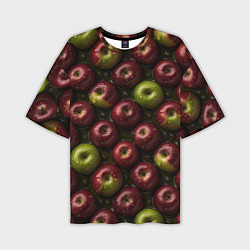 Мужская футболка оверсайз Сочная текстура из яблок