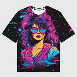 Мужская футболка оверсайз Lady - retrowave style