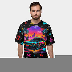 Футболка оверсайз мужская JDM neon style, цвет: 3D-принт — фото 2