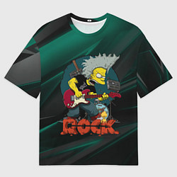 Футболка оверсайз мужская Rock music Simpsons, цвет: 3D-принт