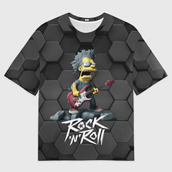 Футболка оверсайз мужская Рок Симпсоны, цвет: 3D-принт