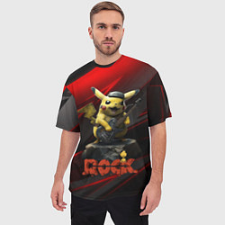 Футболка оверсайз мужская Pikachu Rock style, цвет: 3D-принт — фото 2