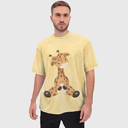 Футболка оверсайз мужская Малыш жираф, цвет: 3D-принт — фото 2
