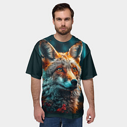 Футболка оверсайз мужская Лисица фотореализм, цвет: 3D-принт — фото 2
