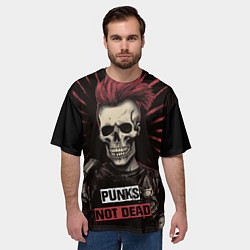 Футболка оверсайз мужская Панк скелет, цвет: 3D-принт — фото 2