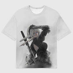 Футболка оверсайз мужская YoRHa 2-gou B-gata - android, цвет: 3D-принт