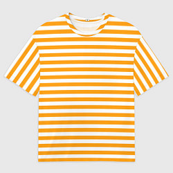 Мужская футболка оверсайз Тельняшка оранжевая МЧС