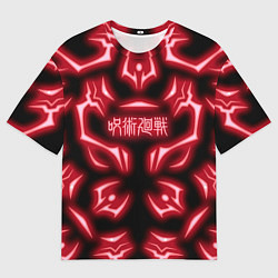 Мужская футболка оверсайз Магическая битва светящиеся Знаки Сукуны