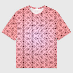 Мужская футболка оверсайз Нэдзуко Камадо узор кимоно