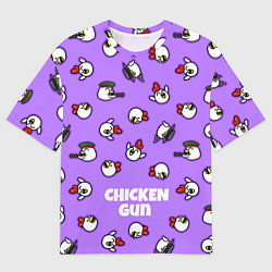 Мужская футболка оверсайз Chicken Gun - паттерн