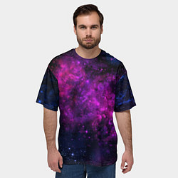 Футболка оверсайз мужская Neon pink nebula, цвет: 3D-принт — фото 2
