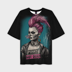 Футболка оверсайз мужская Punks no dead girl, цвет: 3D-принт