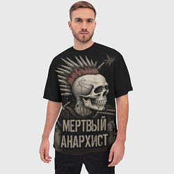 Футболка оверсайз мужская Мертвый анархист панк, цвет: 3D-принт — фото 2