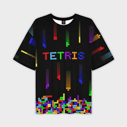 Мужская футболка оверсайз Falling blocks tetris