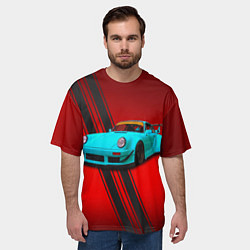 Футболка оверсайз мужская Немецкий спортивный автомобиль Porsche 911, цвет: 3D-принт — фото 2