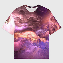 Мужская футболка оверсайз Фиолетовое облако