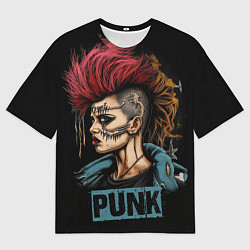 Футболка оверсайз мужская Девушка панк, цвет: 3D-принт
