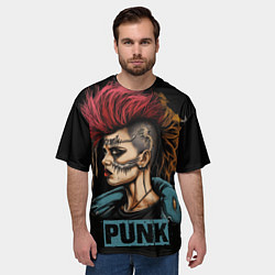 Футболка оверсайз мужская Девушка панк, цвет: 3D-принт — фото 2