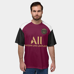 Футболка оверсайз мужская Форма ПСЖ третья, цвет: 3D-принт — фото 2