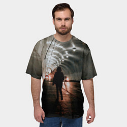 Футболка оверсайз мужская Ночной тоннель, цвет: 3D-принт — фото 2