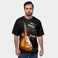 Футболка оверсайз мужская Рокерская гитара, цвет: 3D-принт — фото 2