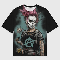Футболка оверсайз мужская Девушка анархистка, цвет: 3D-принт