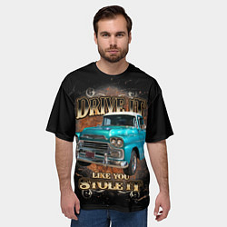 Футболка оверсайз мужская Пикап Chevrolet Apache 3100 1959 года, цвет: 3D-принт — фото 2